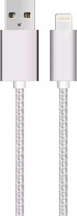 Actual product image SIGN USB Cable with Lightning for iPhone & iPad Silver/nylon, 1m (1 m, USB 3.2 Gen 1)