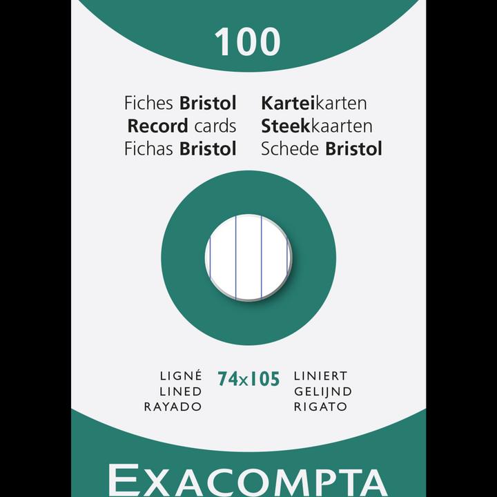 Actual product image Exacompta Index cards A7, lined (A7, 205 g/m², 100 x)