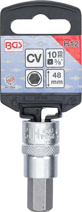 Actual product image BGS Bit Socket 10 mm (3/8") Drive internal Hexagon 12 mm (10 mm (3/8"), 12.5 mm (1/2"))