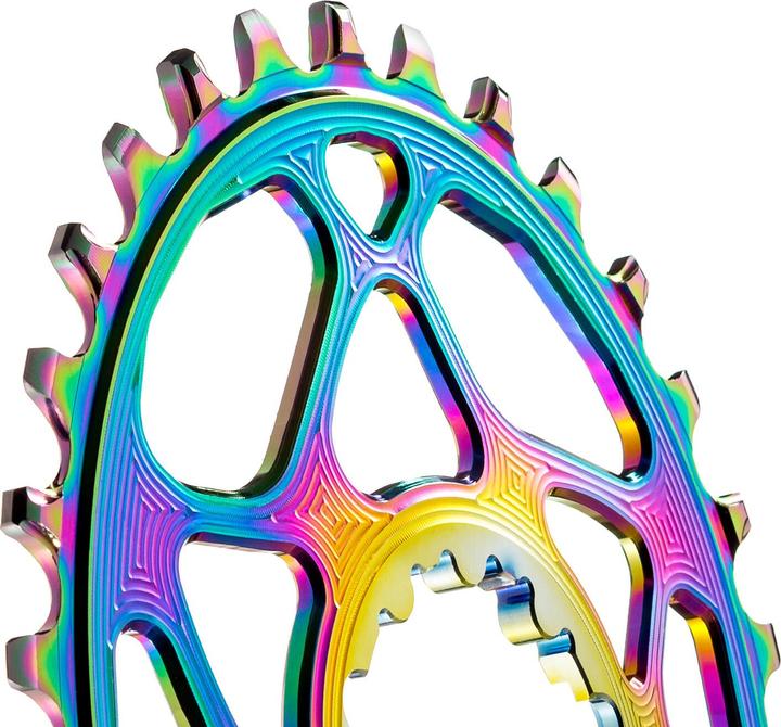 Immagine prodotto AbsoluteBLACK aBLACK - MTB - OVALE - Montaggio diretto per Sram - BOOST148 (offset 3mm) - Chiazza d'olio PVD (28)