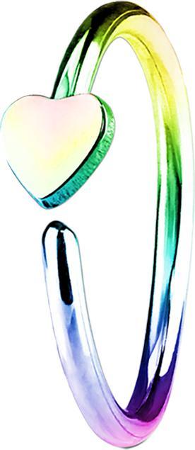 Image du produit Star Piercing Micro piercing anneau avec le coeur de couleur (Acier chirurgical 316L, sans laiton)