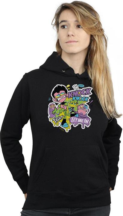 Actual product image Womens/Ladies Teen Titans Go Knock Knock Hoodie (XXL)