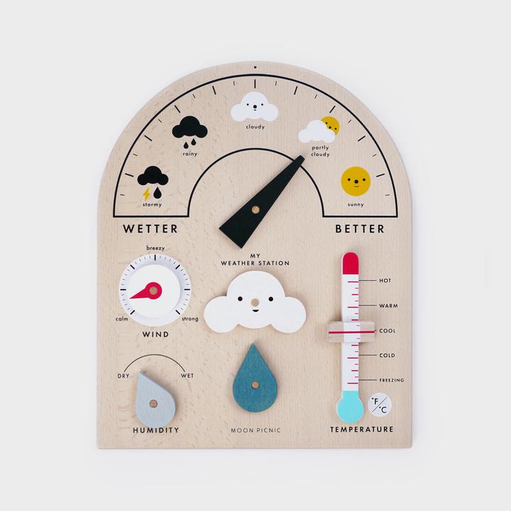 Actual product image Moon Picnic wooden weather station for kids (Vietnamese)
