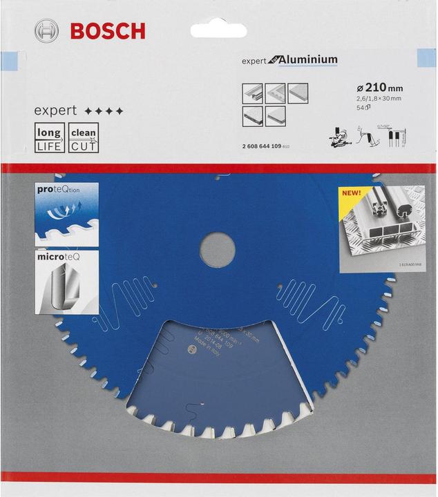 Immagine prodotto Bosch Professional Zubehör Lama circolare Expert per alluminio, 210 x 30 x 2,6 mm, 54