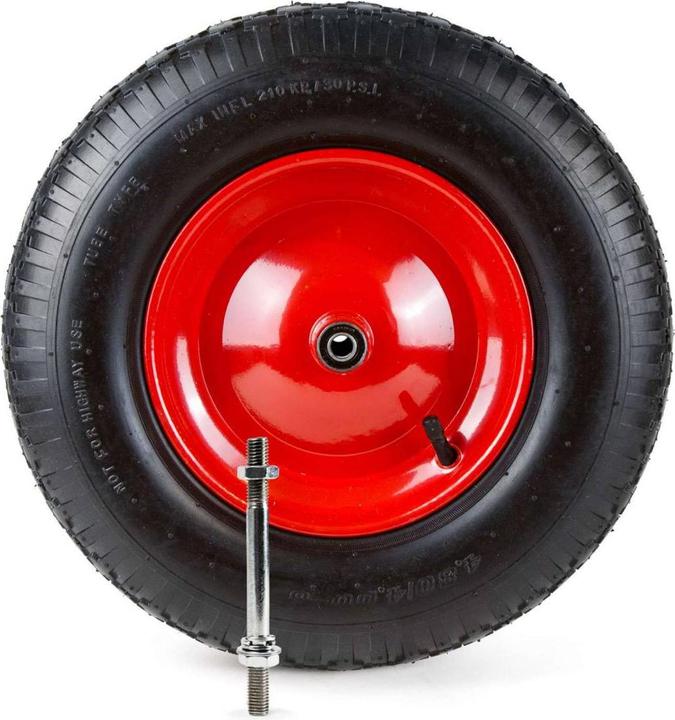 Produktbild Grafner Schubkarrenrad 4.80/4.00-8 PU Luftbereifung Metallfelge mit Achse Schubkarrenreifen