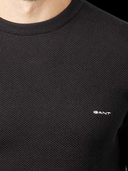Image du produit GANT Cotton Pique Pullover Crew Neck Black (S, L, 3XL)