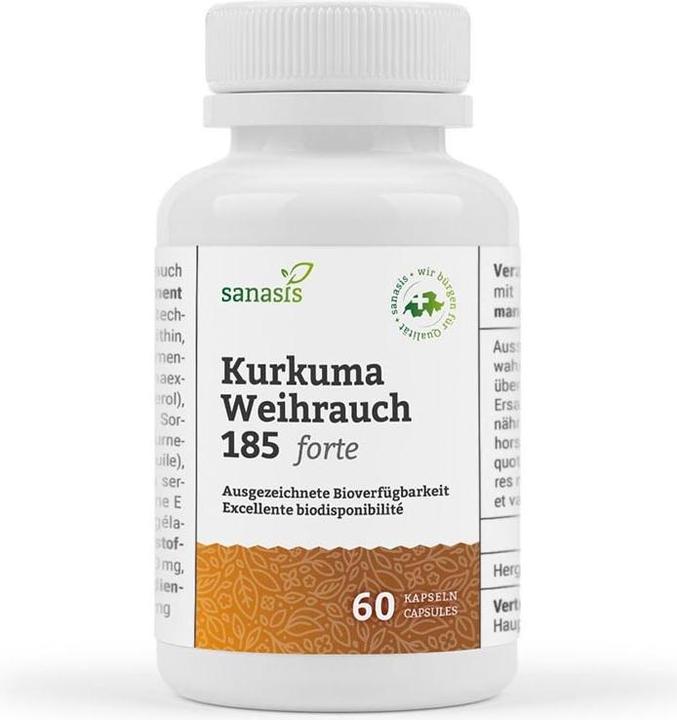 Produktbild Sanasis Kurkuma Weihrauch 185 forte ohne Polysorbat Kaps (60 Stück, Kapseln, 63 g)