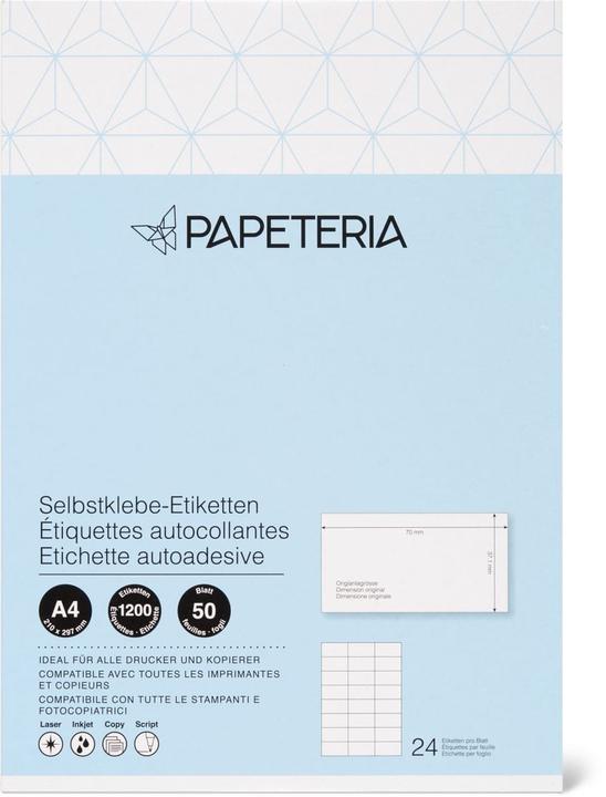 Produktbild Papeteria Selbstklebe-Etiketten 70x37 1mm weiss