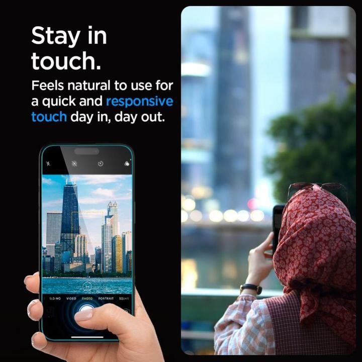 Produktbild Spigen GLAStR EZ FIT Privacy HD Entworfen fur iPhone 15 Pro Premium gehartetes Glas Displayschutzfolie