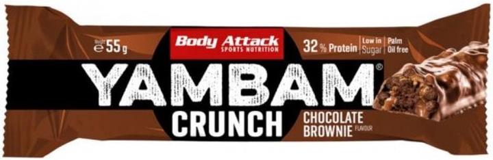 Body Attack YamBam Crunch Bar (55G) (Schokolade, Brownie, 1 Stk., 55 g)