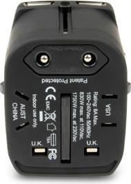 Image du produit Hamlet Traver Adapter adaptateur de voyage universel pour prises électriques plus chargeur usb (1750 W)