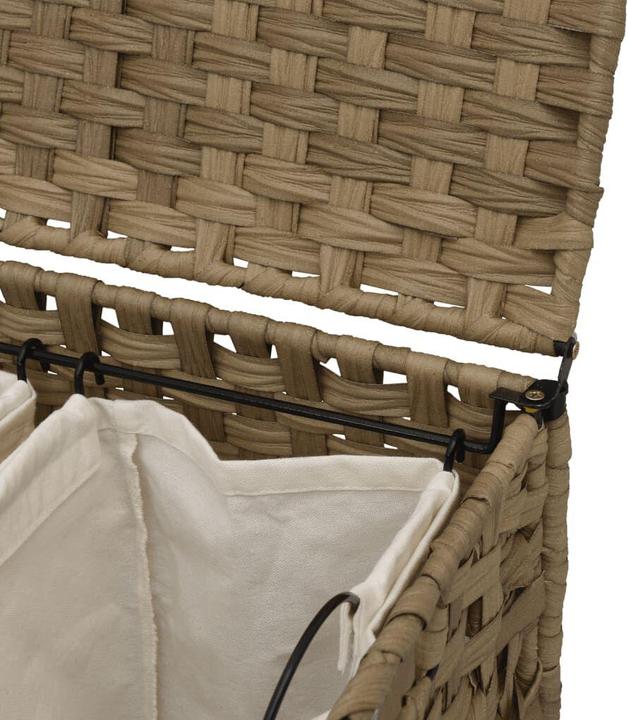 Image du produit VidaXL Panier à linge à roulettes 66x35x60 cm rotin,Matériau : rotin