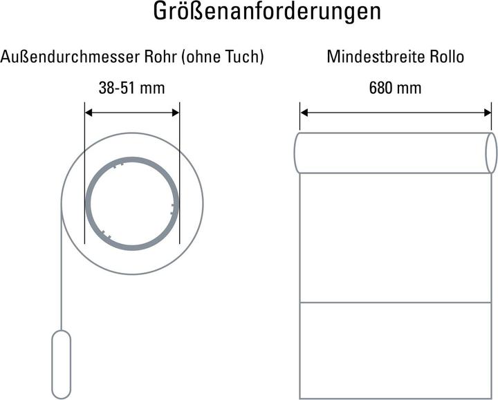 Immagine prodotto Eve Kit di adattamento per tende a rullo (Ø 7,5 x 77,5 cm)