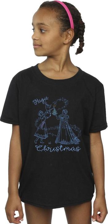 Actual product image Disney Girls Frozen Magic Christmas Cotton T-Shirt (140, 146)