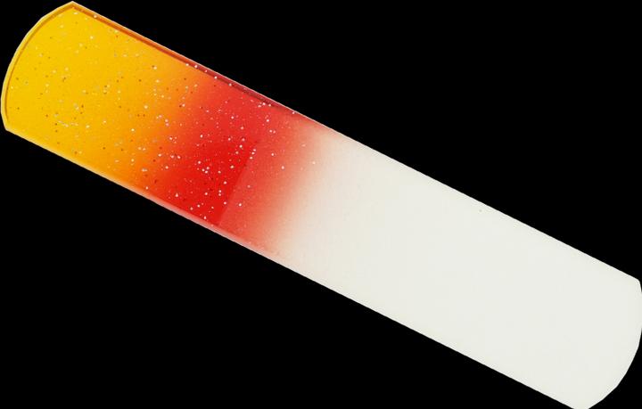 Produktbild Pediküre-Glasfeile, doppel- seitig, gelb/rot mit Glitter Länge: 13,5cm