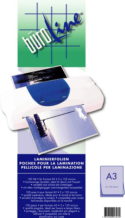 Image du produit BüroLine Films de plastification (A3, 100 pièce(s), 125 µm)