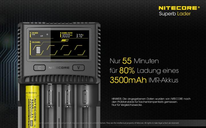 Image du produit Nitecore SC4 - Chargeur rapide (1 pcs, 14500, 16340, 18650, 26650, Piles rechargeables + chargeur)