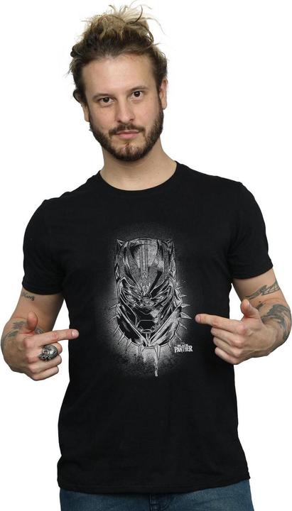 Actual product image Mens Black Panther Spray Headshot T-Shirt (L)