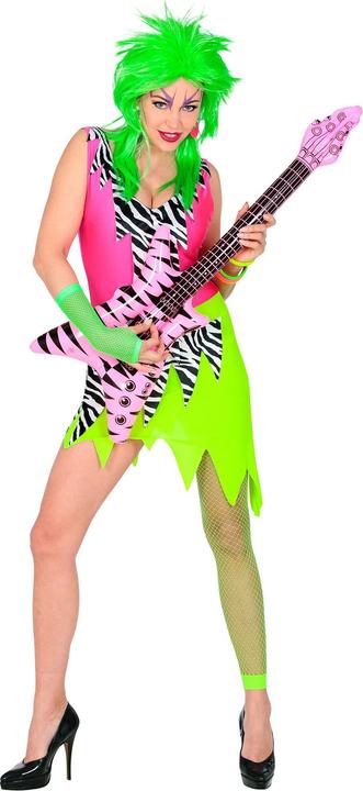 Actual product image Widmann 80s neon dress with fingerless fishnet gloves (M)