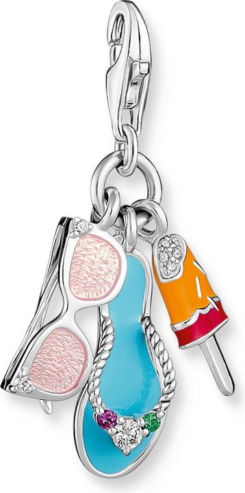Produktbild Thomas Sabo Charm-Anhänger Sonnenbrille Flip Flop und Eis Silber (925er Silber, Emaille)