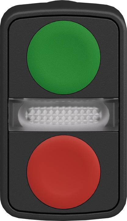 Immagine prodotto Schneider Electric Pulsante doppio illuminato verde piatto/rosso ZB5AW7A3740