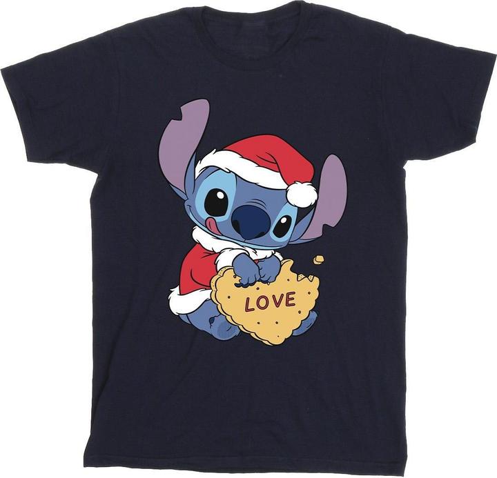 Produktbild Disney Lilo And Stitch Christmas Love Biscuit TShirt (M)