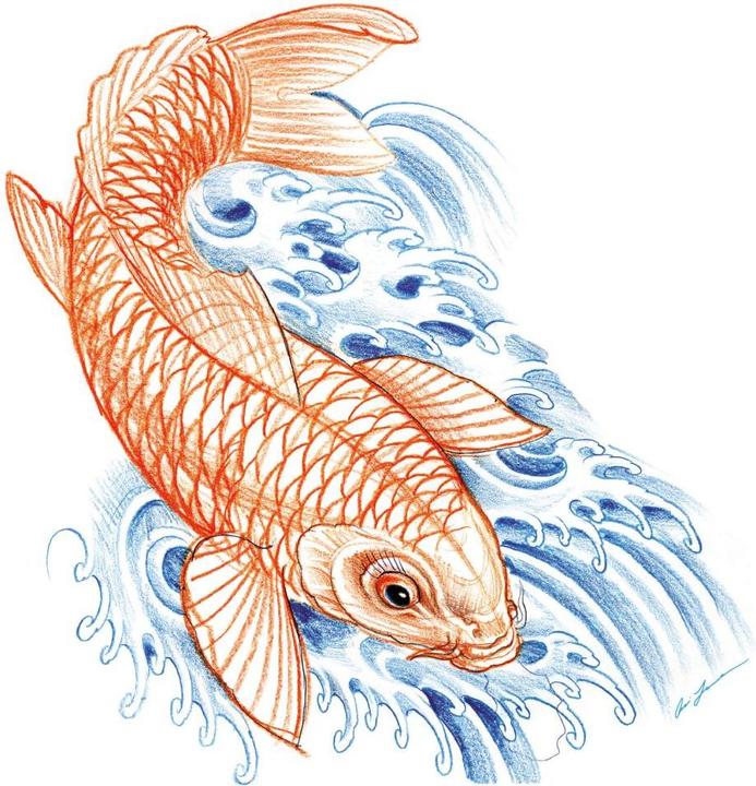 Produktbild Miami Ink Japanischer Koi (20 x 20 cm)