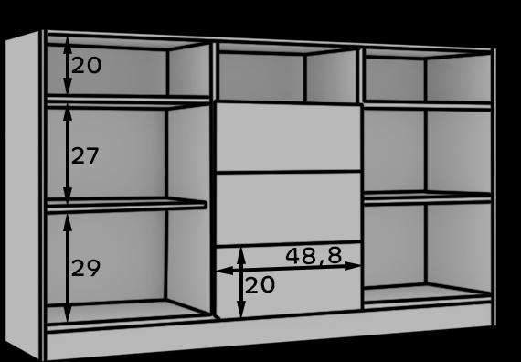 Actual product image ADRK Furniture Chest of drawers with two doors Atson (145 x 40 x 91 cm)