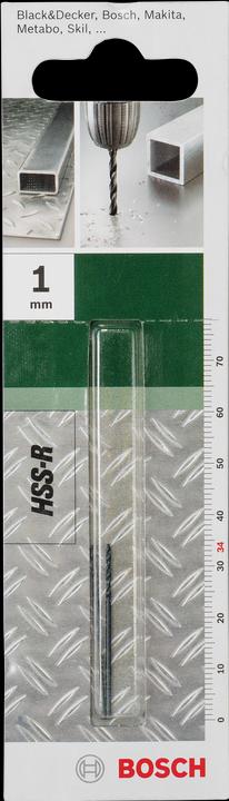Immagine prodotto Bosch Zubehör Punta per metallo HSS-R, DIN 338 D= 1,0 mm L= 34 mm (1 mm)