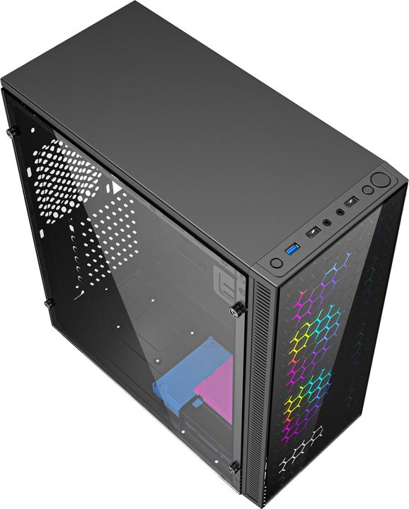 Actual product image Gembird Gaming ARGB case Fornax 500 bl (ATX, Mini-ITX, mATX, uATX)
