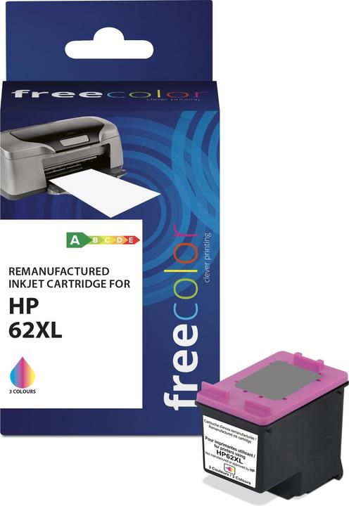 Image du produit Freecolor Cartouche HP 62XL color BK/C/M/Y remanufacturée (M, C, Y)