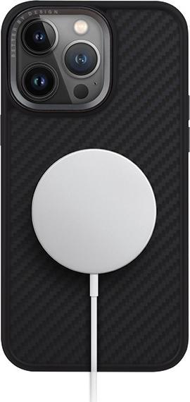 Actual product image Uniq case Keva iPhone 15 Pro Max 6.7" Magclick Charging czarny/carbon black (Apple iPhone 15 Pro Max)