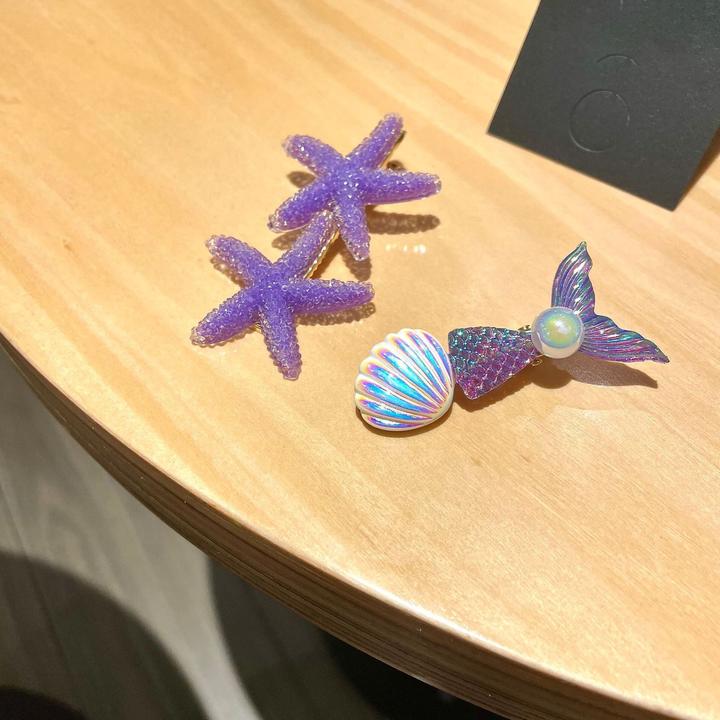 Produktbild Activity Board Cute Candy Color Shell Mermaid Sugar Starfish Hair Clip Bangs Clip High-End Side Clip Hairpin