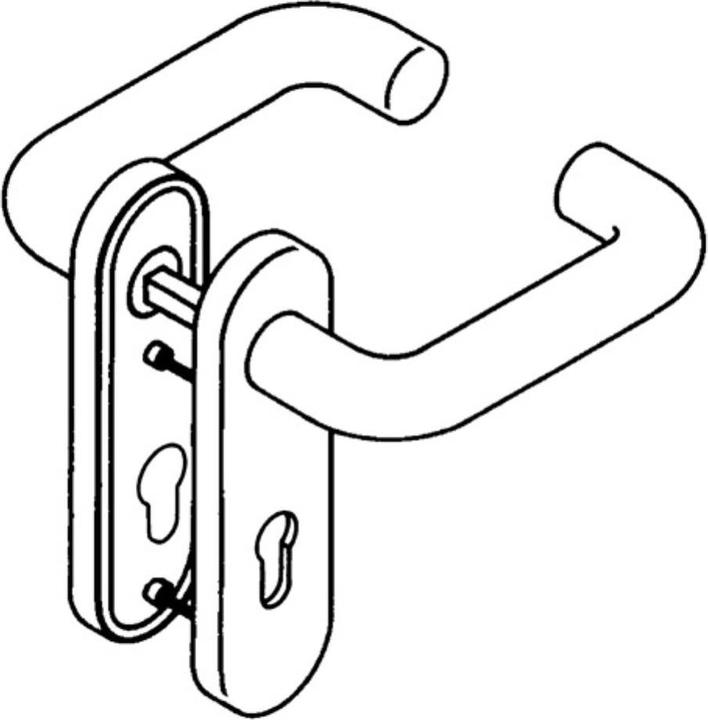 Image du produit Hewi Garniture à plaque courte 111R02.110 99 Plastique 99 FBM arrondi Garniture à béquilles (Garniture de porte)
