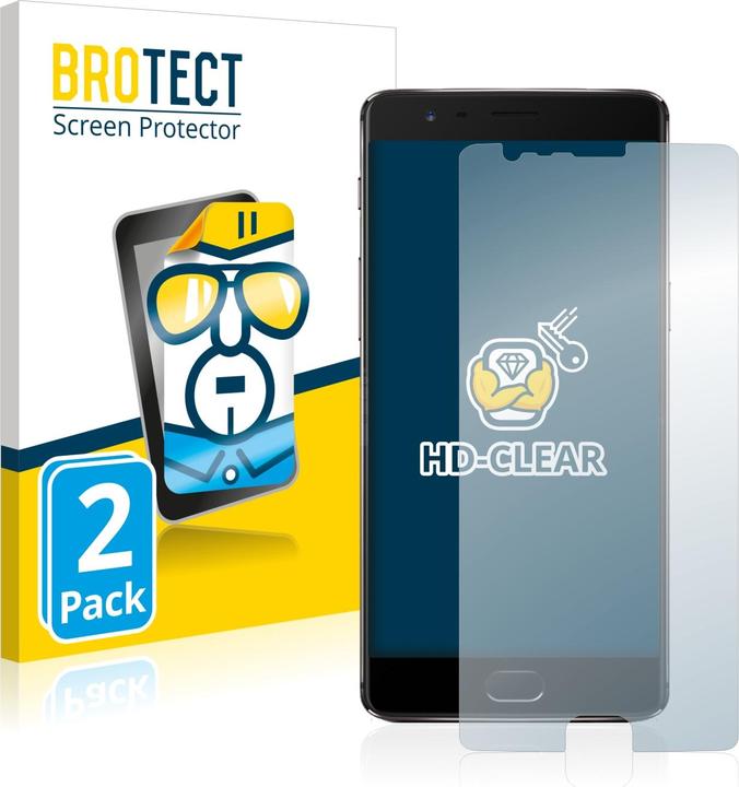 Produktbild BROTECT Schutzfolie Displayschutz Klar (2 Stück, OnePlus 3T)