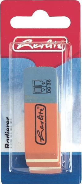 Herlitz Naturkautschuk-Radierer, Farbe: blau/rot