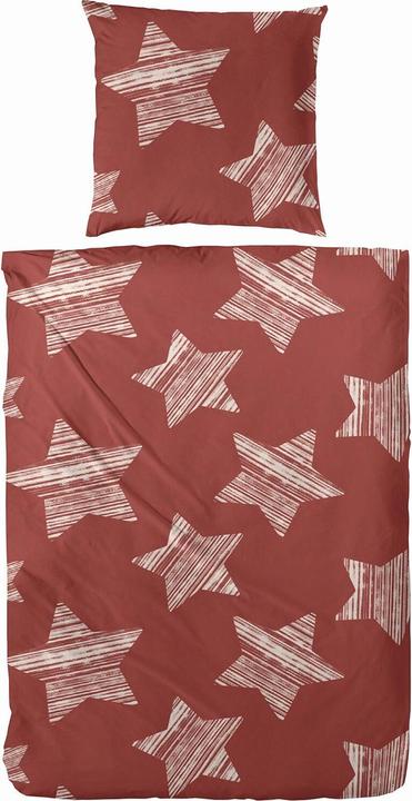 Actual product image Enrico Coss Fine fibre bed linen stars red (Bedding set, 135x200 cm + 80x80 cm)
