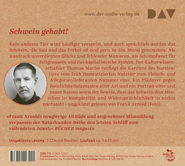 Produktbild Schweine. Ein Portrait (Frank Arnold, Thomas Macho, Deutsch)
