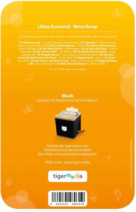 Immagine prodotto Tigermedia Tigercard Liliane Susewind Le mie canzoni (Tedesco)