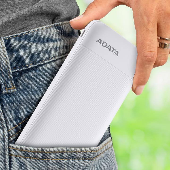 Image du produit Adata POWER BANK USB 10000MAH BLANC/PC100-14WH (10000 mAh, 20 W, 37 Wh)