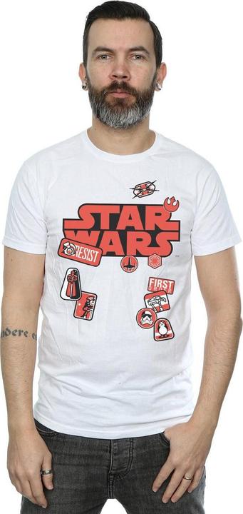Actual product image Star Wars Mens The Last Jedi Badges T-Shirt (L)
