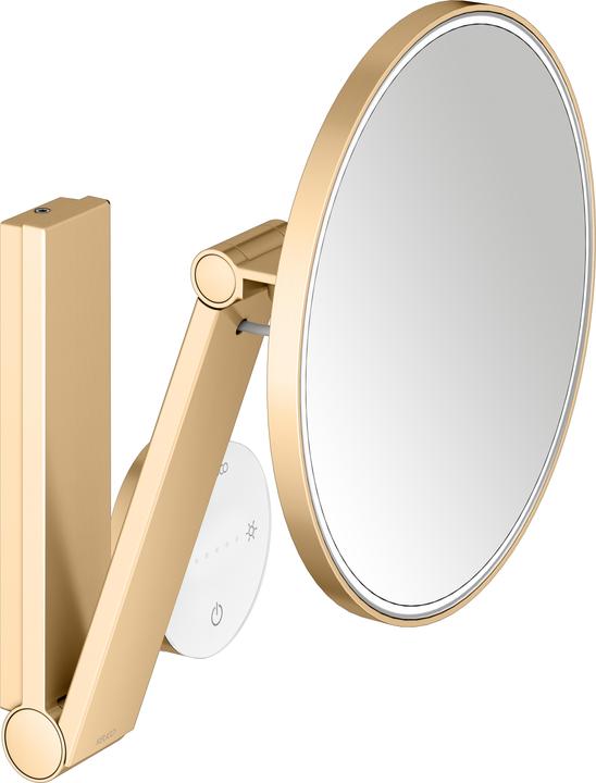 Keuco iLook move Make-up mirror, illuminated, round, multi-level adjustable light colour, glass cont