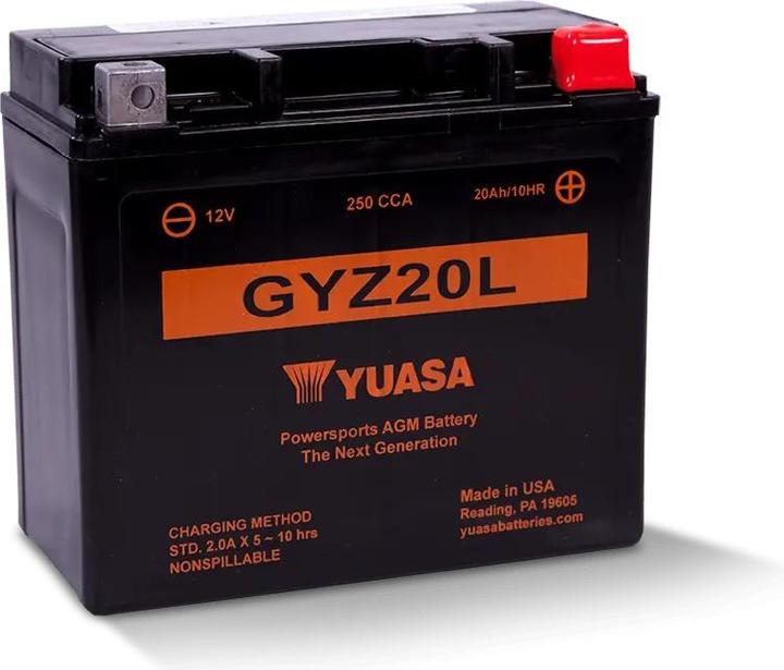 Image du produit Yuasa GYZ20L Batterie AGM moto 20Ah 12V YTX20L-BS (DIN 82000) (12 V, 20 Ah)