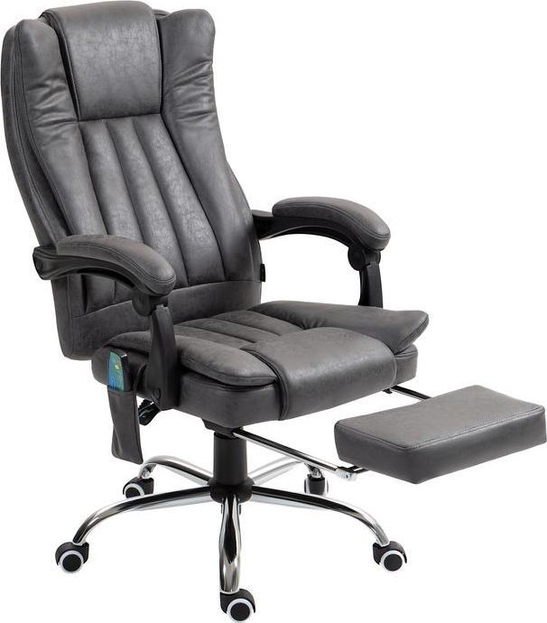 Produktbild Swisshandel24 Bürostuhl mit Massage- und Wärmefunktion, ergonomisch, 6 Massagepunkte, Fussstütze, Polyester, Grau