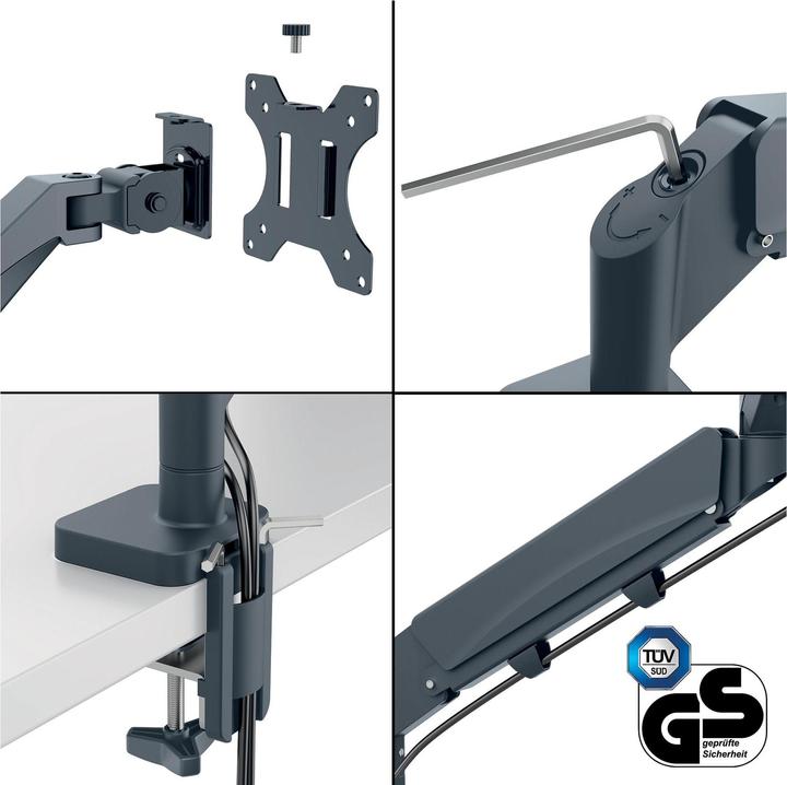 Produktbild Leitz Ergo Platzsparender Dual Monitorarm mit Laptophalterung (Tisch, 32")