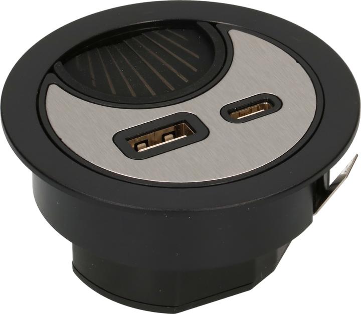 Max Hauri Passaggio del cavo Office Line con caricatore USB/A e USB/C