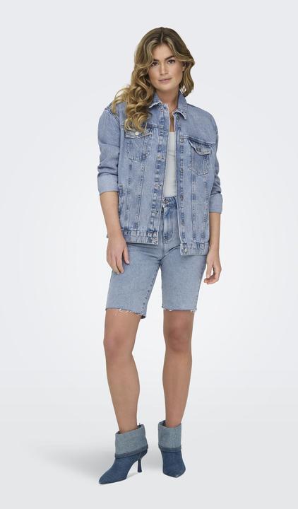 Produktbild Only Kapuze mit Kordelzug Ärmelbündchen mit Knopf Tief angesetzte Schulter Jacke Jeansjacke (M)