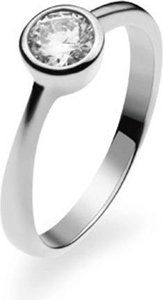 Image du produit Natsumi Schmuck Bague Solitaire en or blanc 18C/750 avec zirconium (57, Or 750/18 K)