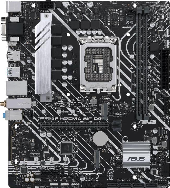 ASUS MB PRIME -A WIFI Intel,1700,DDR4,mATX (LGA 1700, Intel H610, mATX)