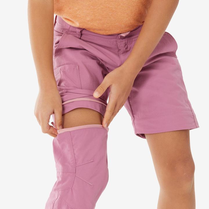 Produktbild Quechua Zip-Off-Hose MH500 Kinder Gr. 92–116 Bergwandern rosa (98, 104)
